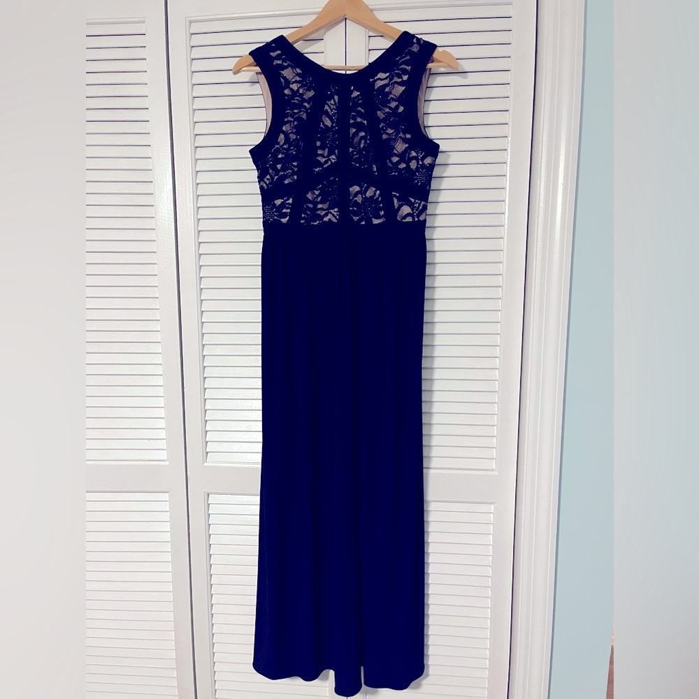 B&M Richard’s Navy Blue Lace A-Line Dress